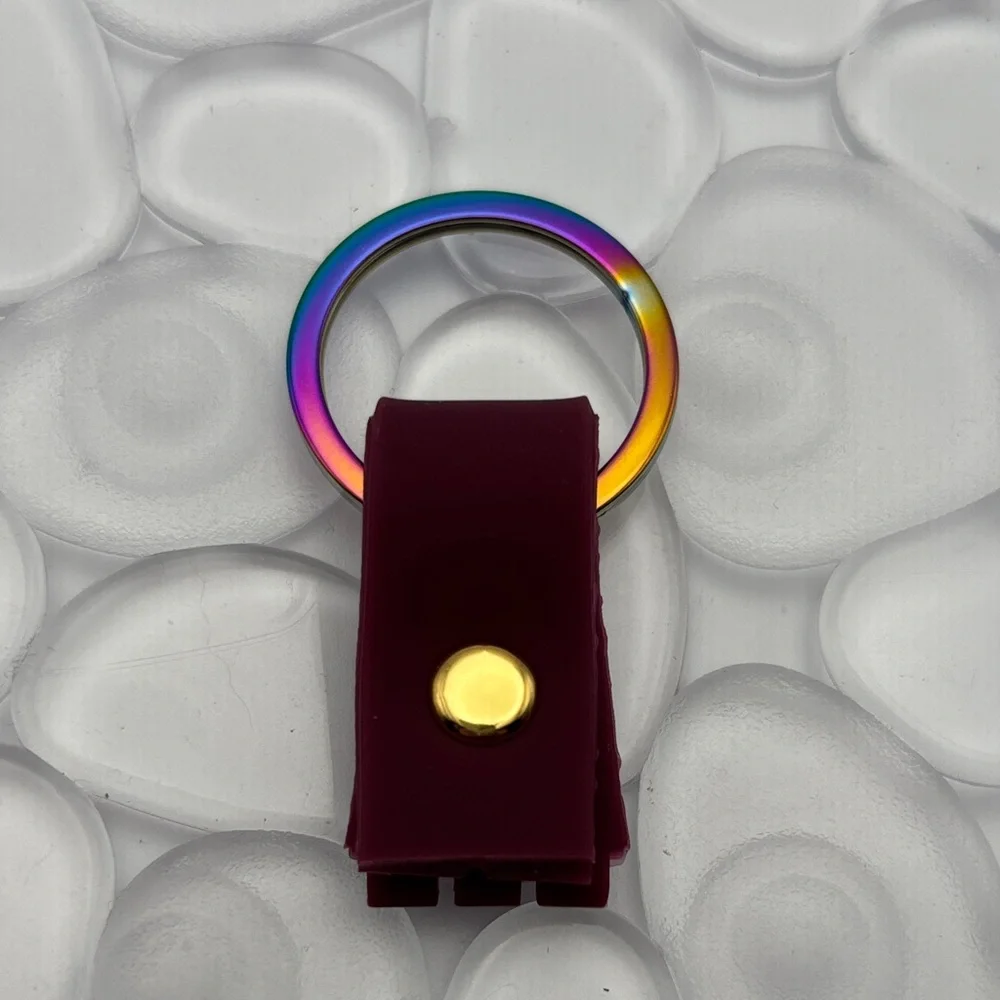 Burgundy & Gold Swatch Keychain - fits Gent Swatch watch